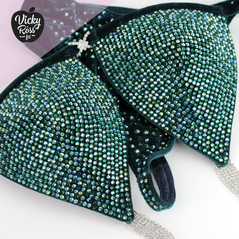 Pro Multi Color Emerald Npc Ifbb Fitness Bikini View 3